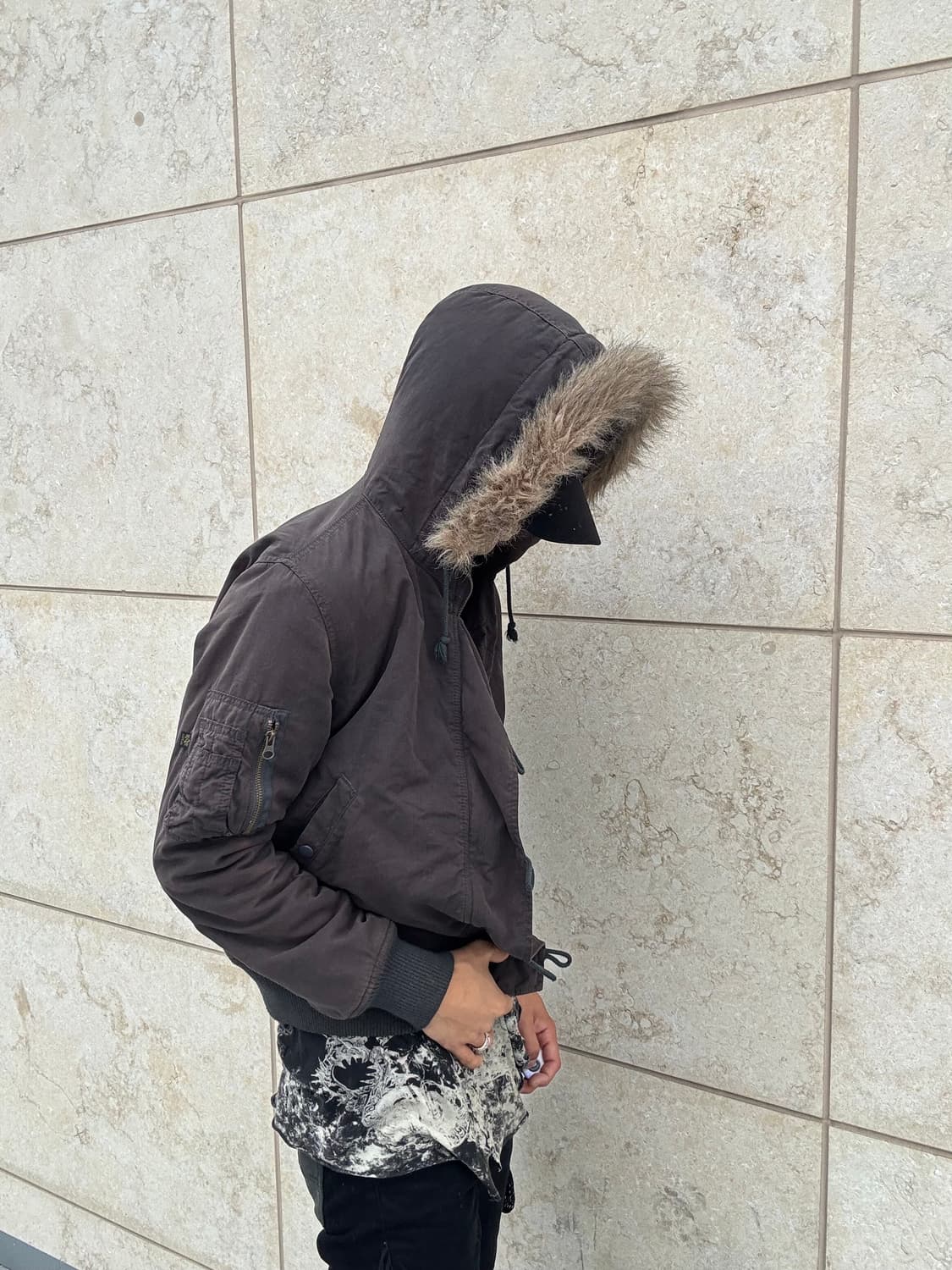 “Alpha industries” Fur Hoodie Flight Jac 상품이미지3