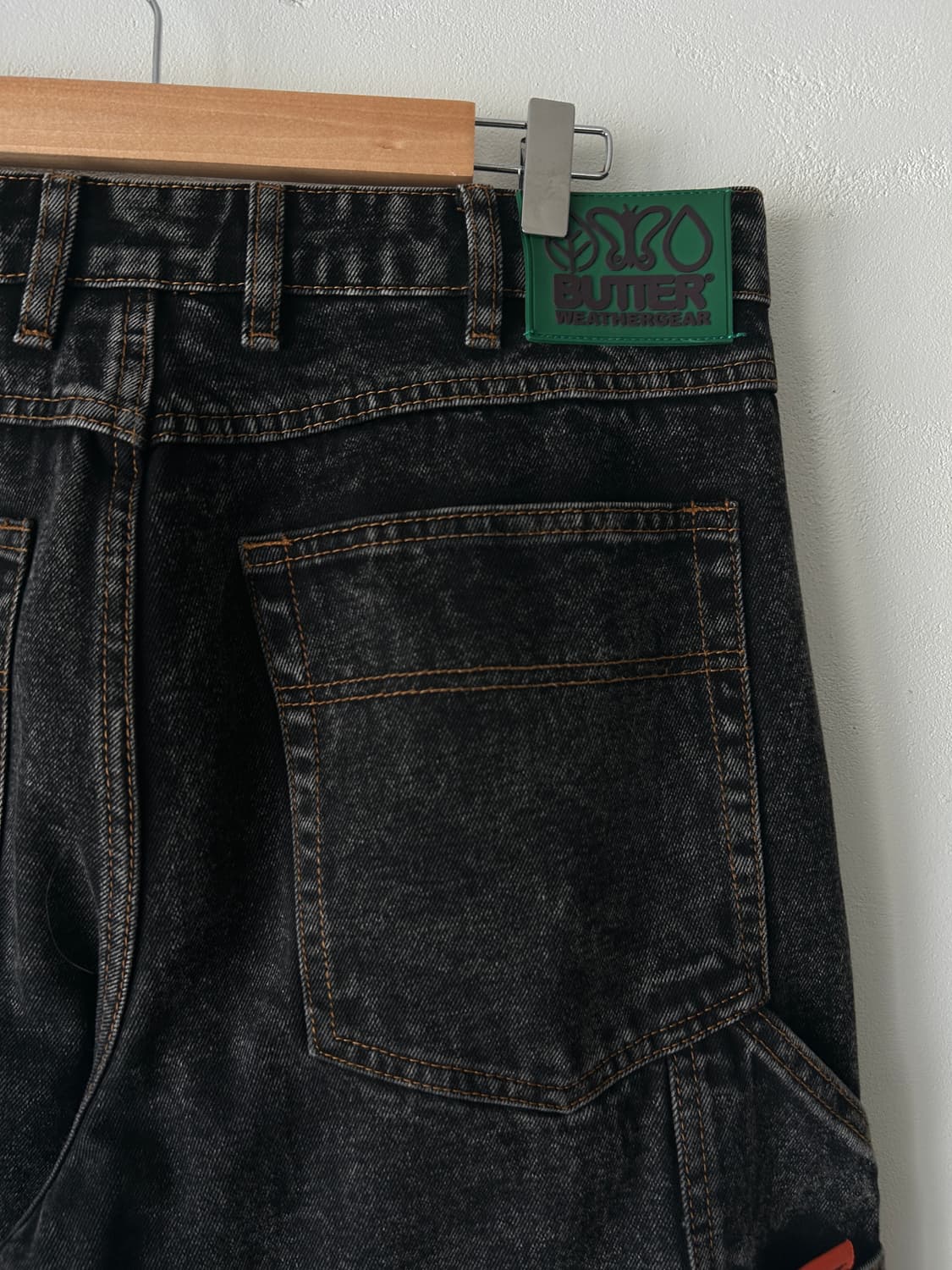 버터굿즈 weathergear 데님 배기 팬츠 / 블랙,30 상품이미지5