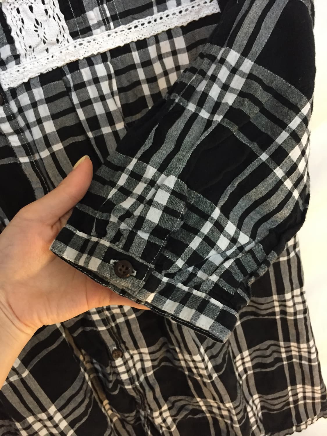 모리걸 레이어드 레이스체크원피스 상품이미지5