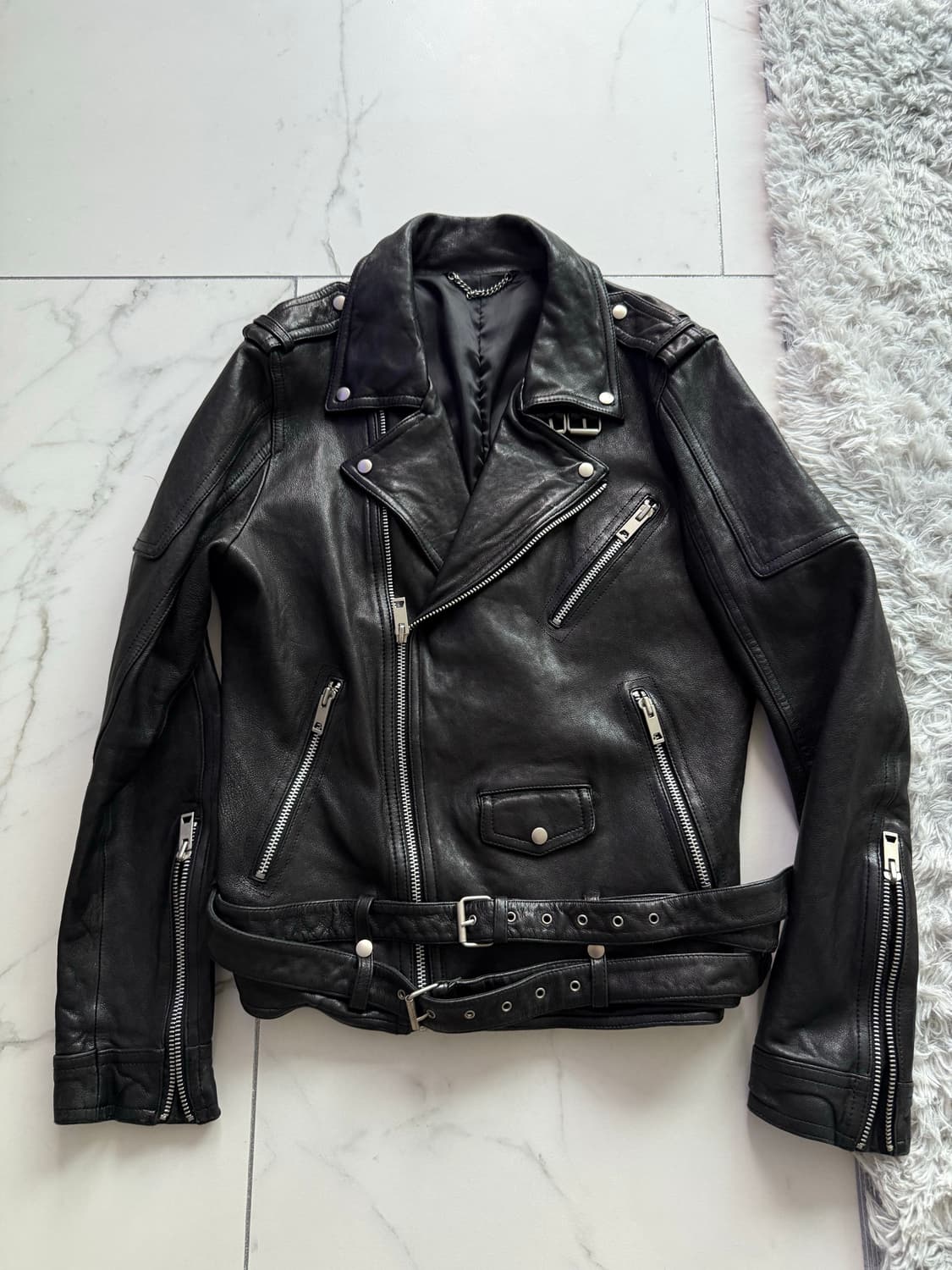 광희시장 빈티지 레더자켓 48 사이즈감 상품이미지1