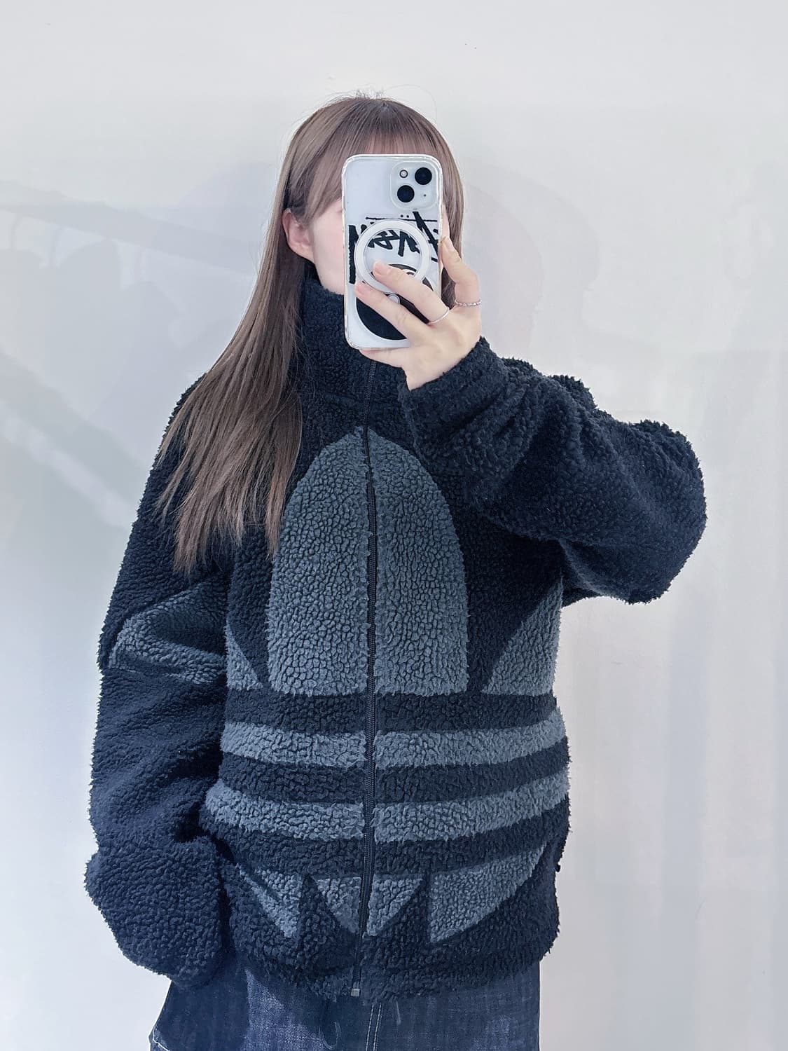 아디다스 빅로고 후리스 집업 상품이미지1