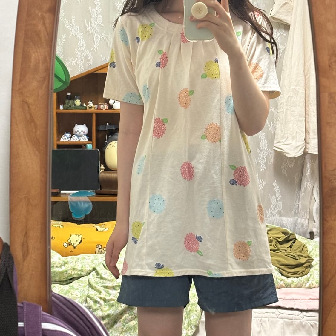 일본 빈티지 하구미 모리걸 코디 세트 카모메산장 카메 마루 대장 티셔츠 상품이미지2