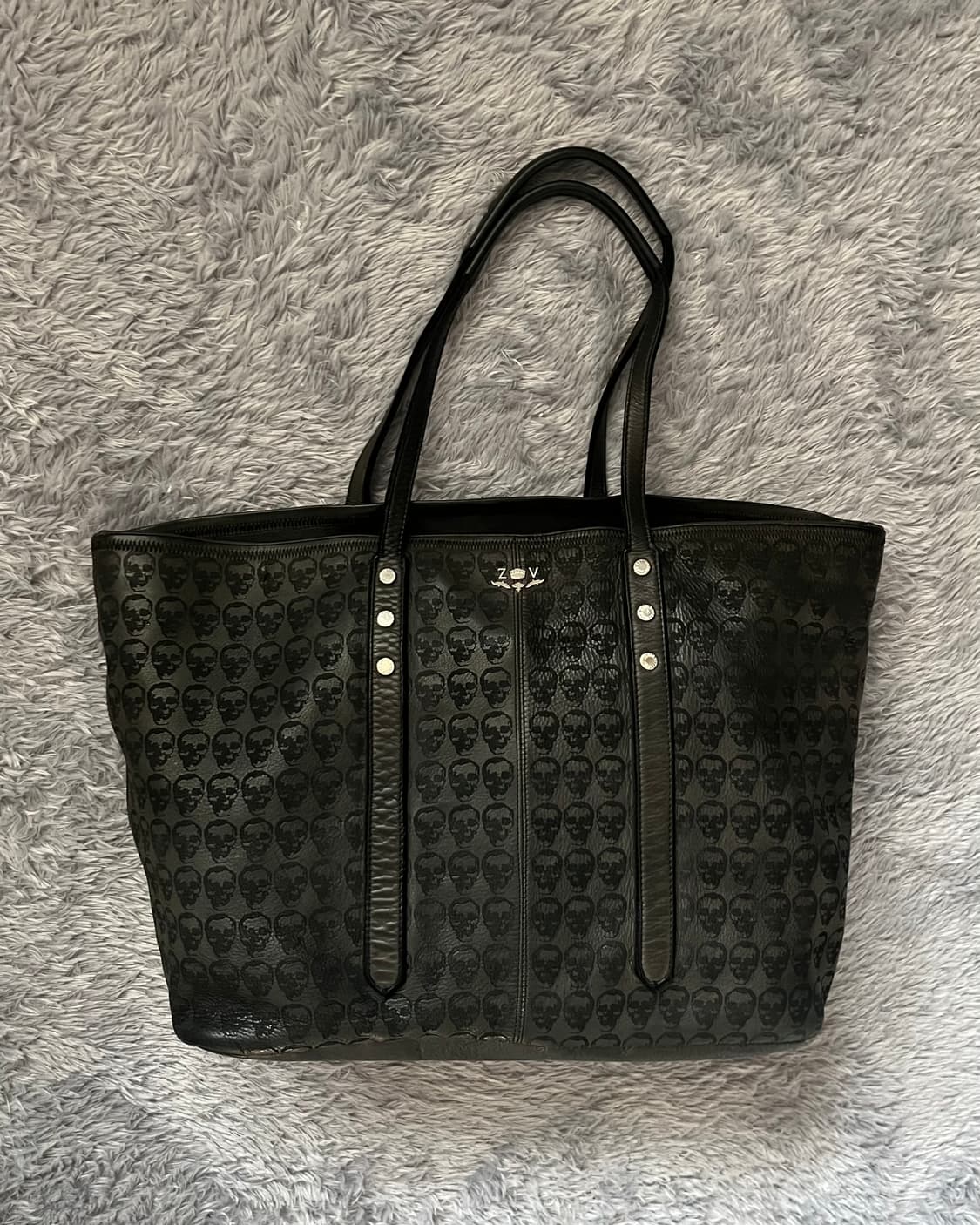 (매물x) 쟈딕 앤 볼테르 스컬 카우레더 토트백 상품이미지1