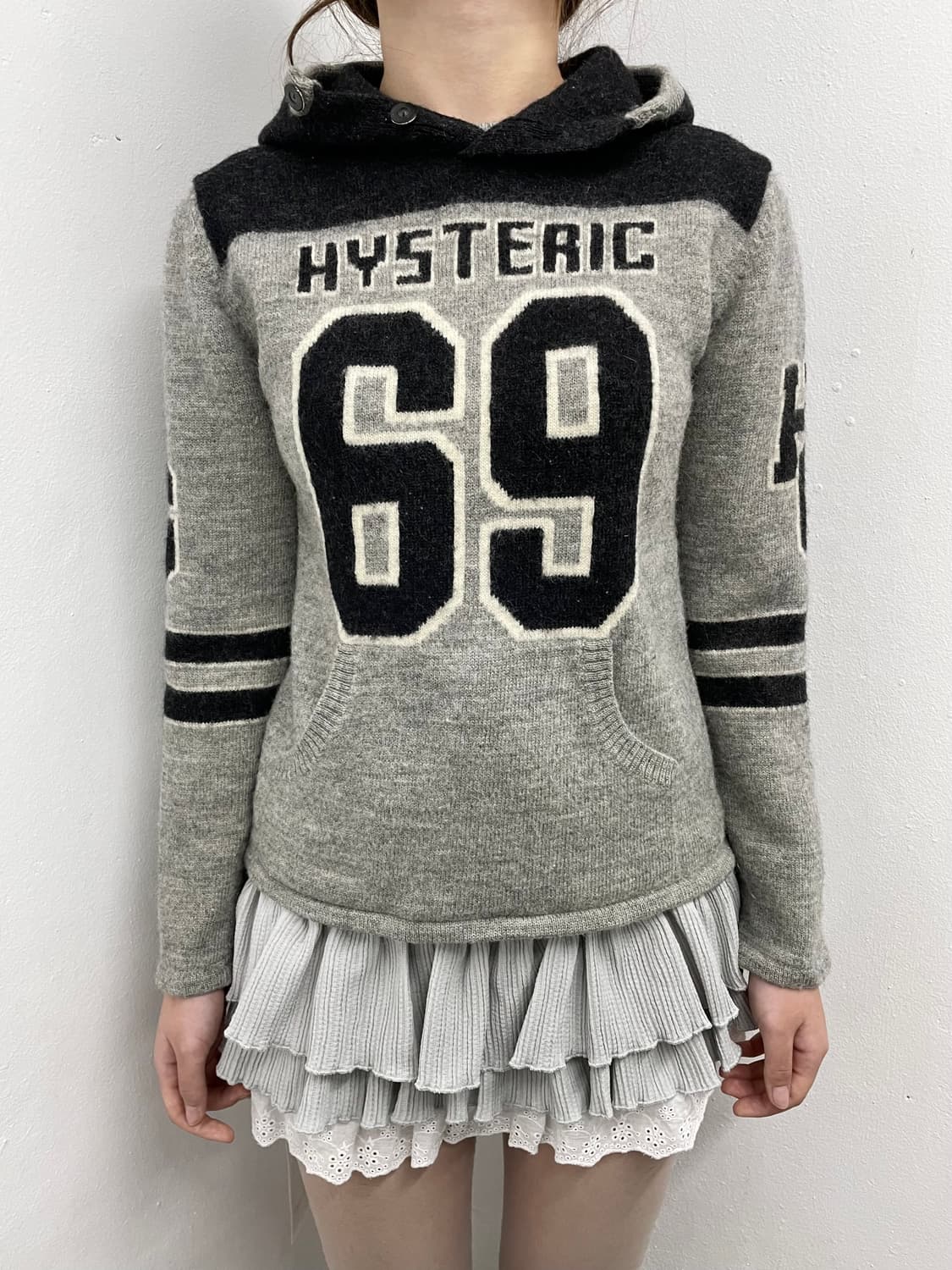 90s 히스테릭글래머 울 로고 버튼 니트 상품이미지3