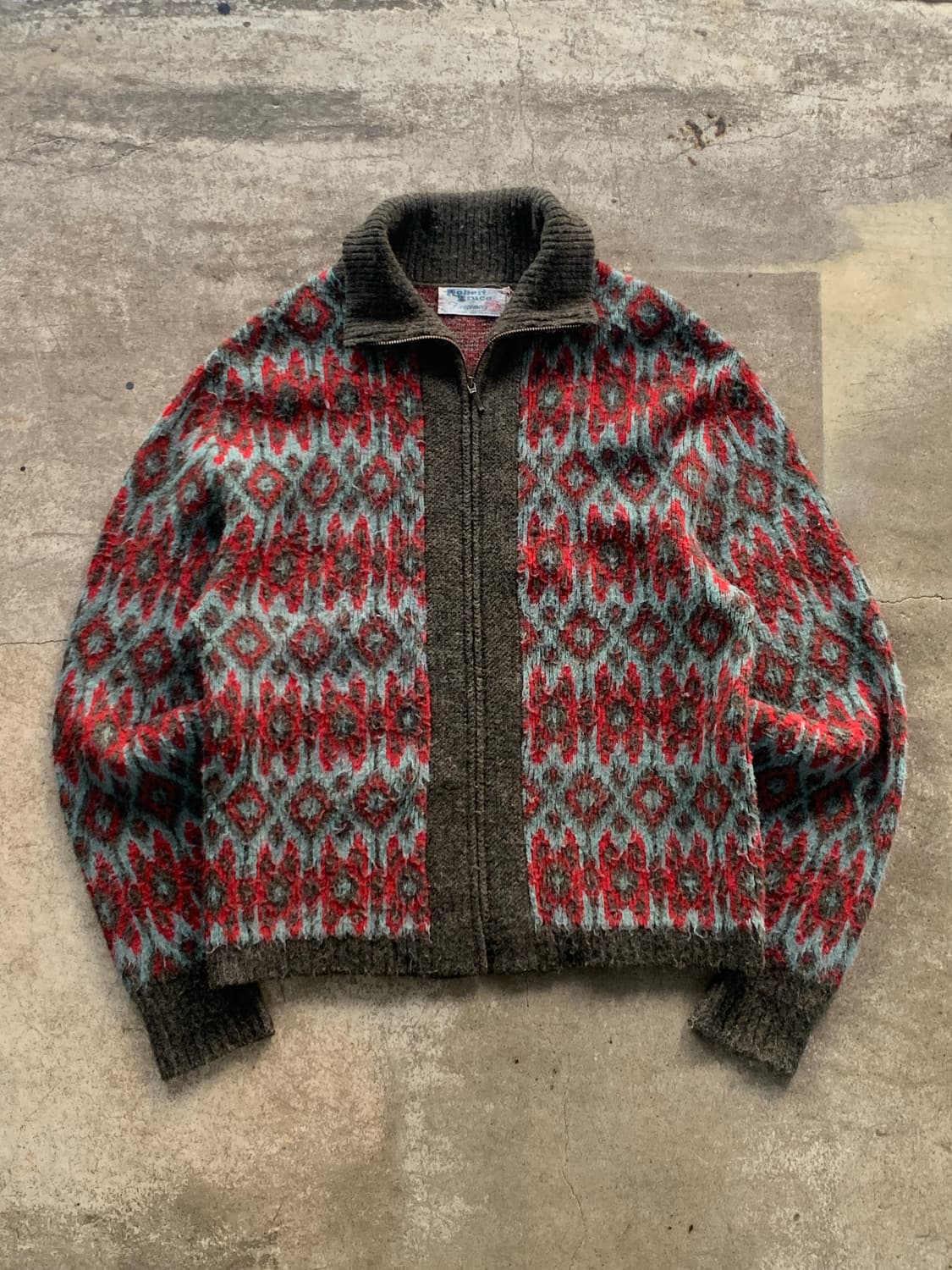 70s 로버트 브루스 Fleecemoor 아크릴 집업 카디건 상품이미지1