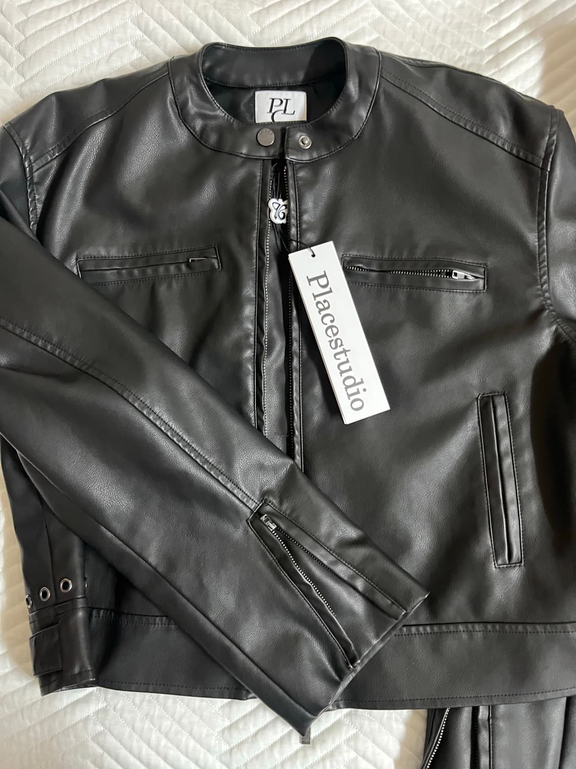 플레이스스튜디오 빈티지 피그먼트 워싱 투웨이 넥 버튼 레더 자켓 점퍼 상품이미지2