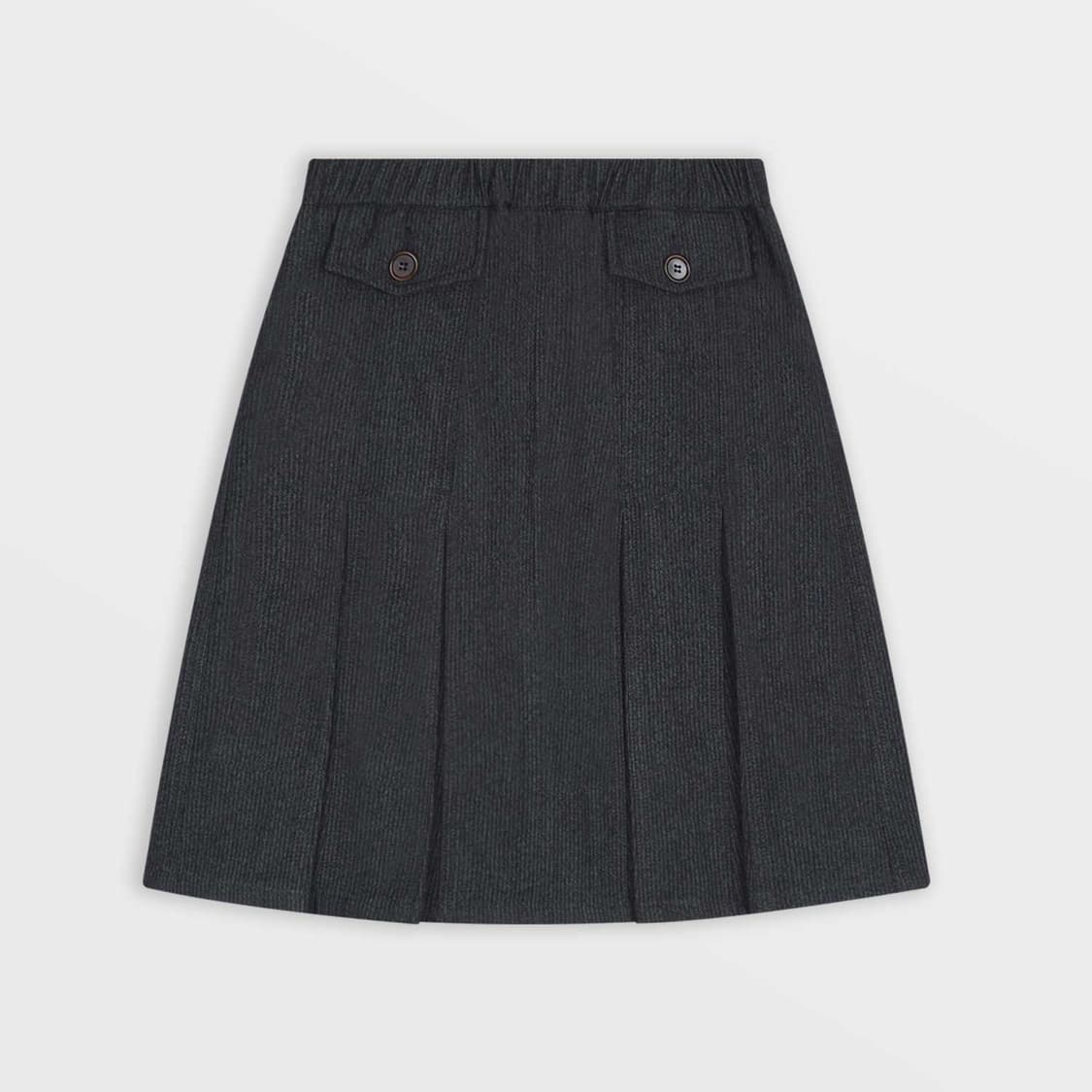 사파리스팟 Two Button Pleats Wool Skirt Black 상품이미지1