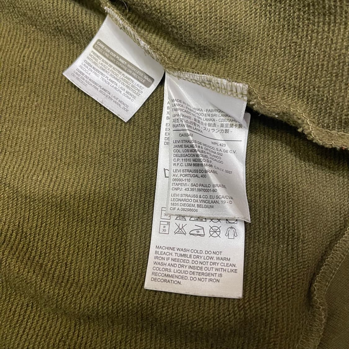 리바이스  레터링 카키 후드집업 상품이미지4