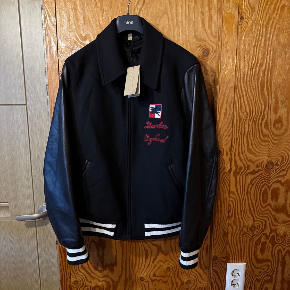 버버리 하우스체크 가죽 바시티 자켓  상품이미지1