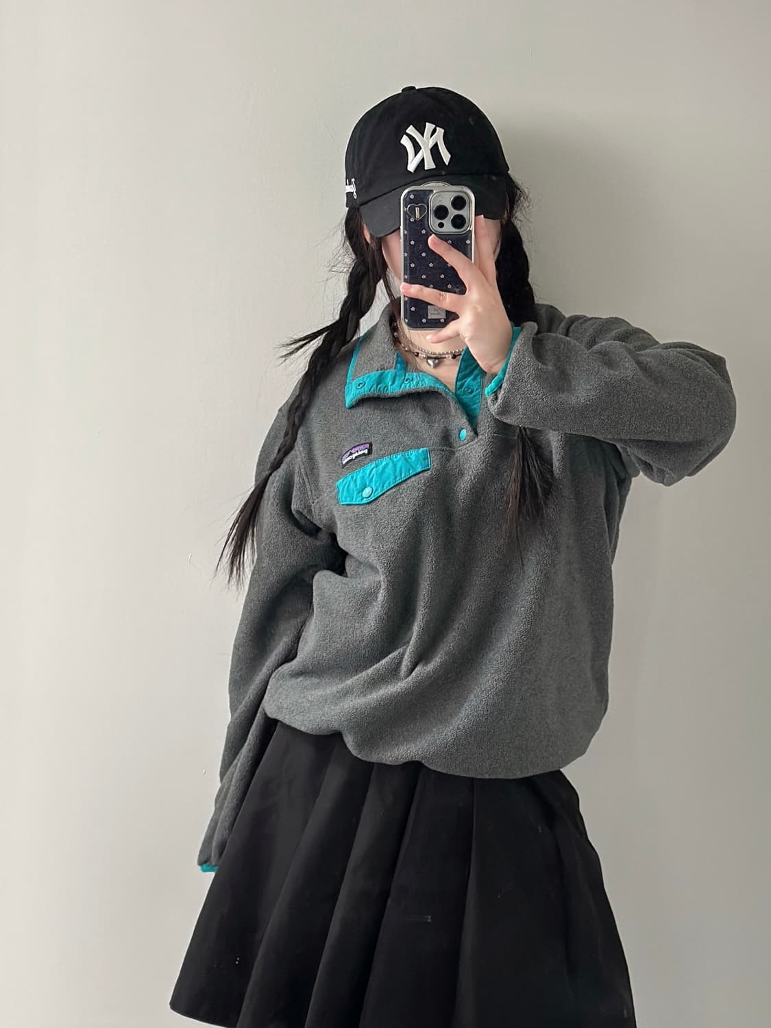 파타고니아 신칠라 그레이/블루그린 스냅 플리스  상품이미지2