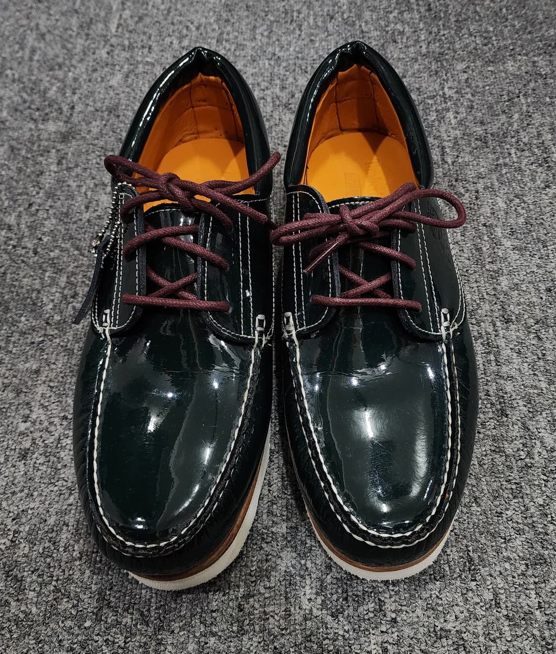 카시나 x 팀버랜드 3아이 웨지 비브람 다크 그린 보트슈즈 270 상품이미지2