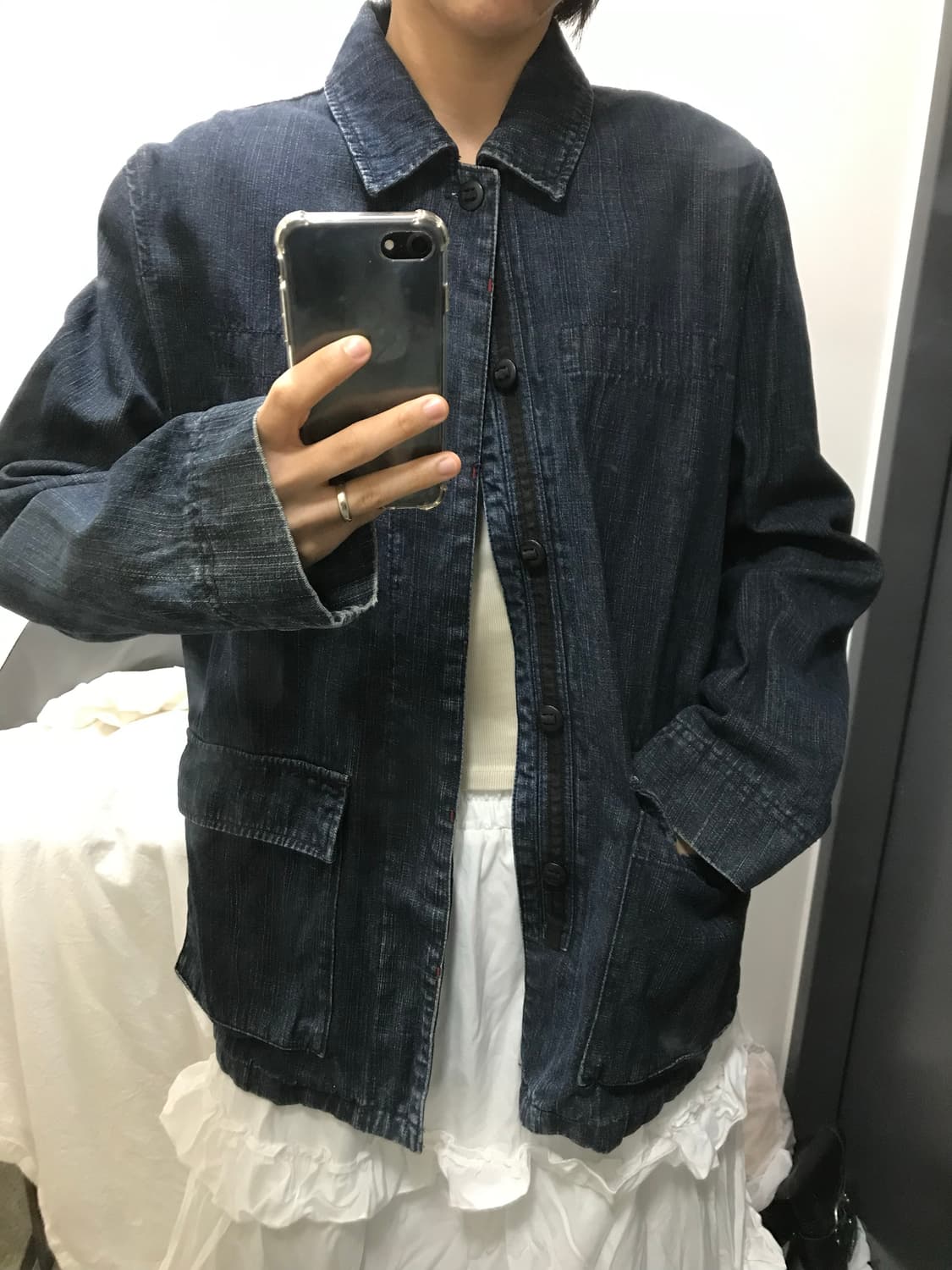 빈티지 데님 하프 자켓 상품이미지1