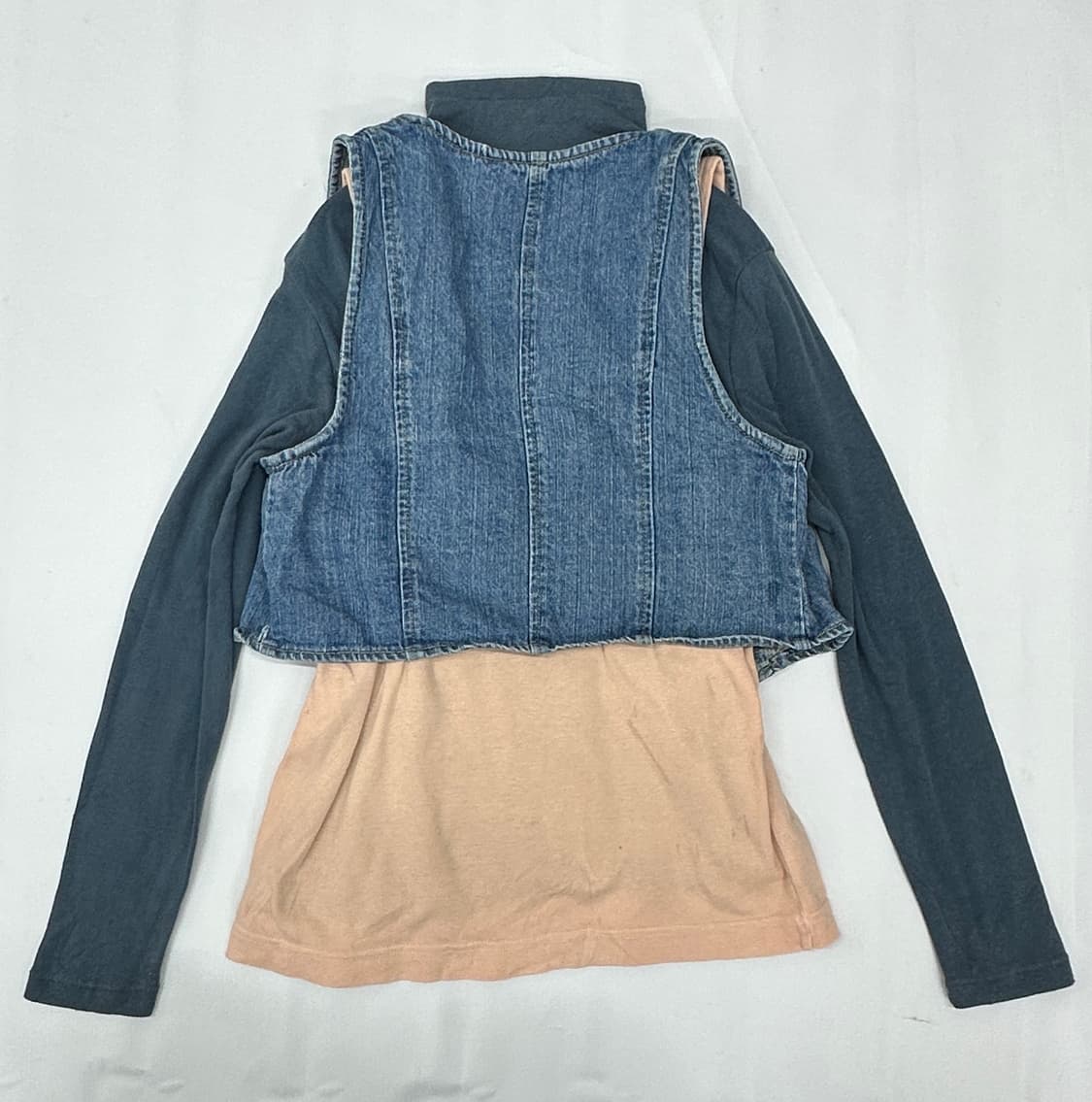 ⭐️하구미의 레이어드 청조끼 머플러 코디세트⭐️ 빈티지 Y2K 레트로  상품이미지4