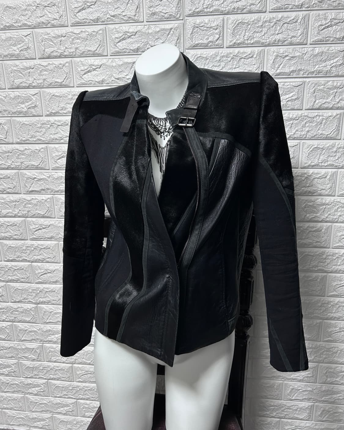 헬무트랭 판넬 믹스 송치 레더 자켓 상품이미지4