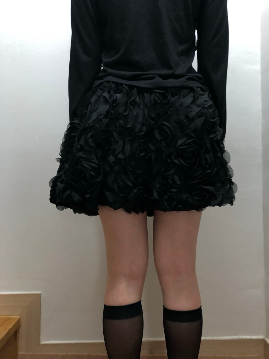 빈티지 블랙 플라워 미니 스커트 상품이미지9