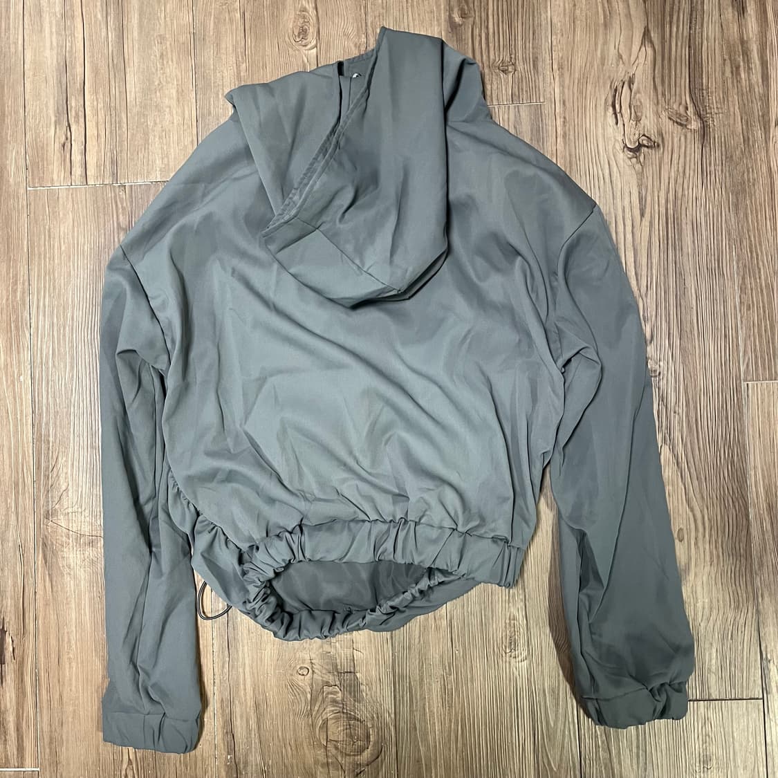 밑단 스트링 그레이 후드바막 상품이미지3