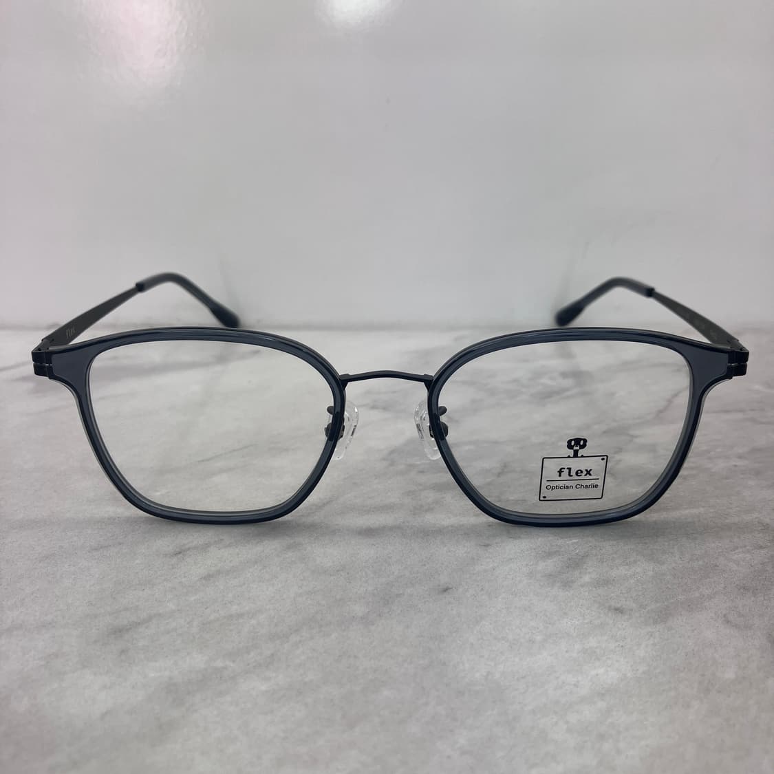 D01 경성 京城 FLEX21 그레이 웰링턴 콤비 뿔테 안경 상품이미지6