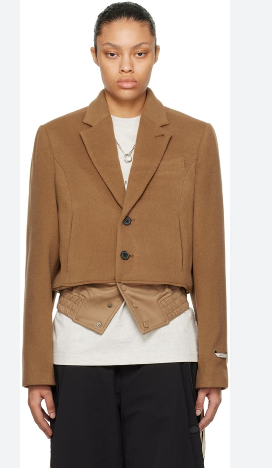 (새상품)블로썸 카멜 울 크롭자켓 상품이미지6