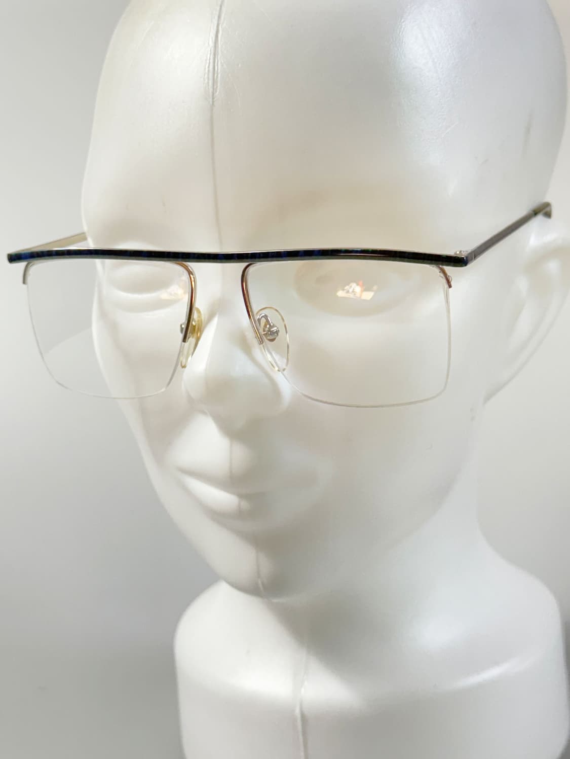 90s 미국제 빅스퀘어 하프림 프레임 빈티지 안경 상품이미지8