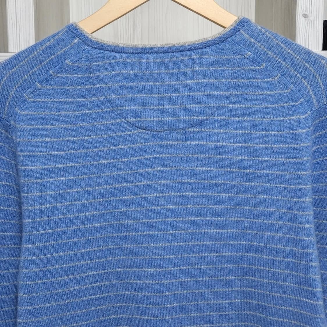 100 Black Brown 블랙브라운 캐시미어 브이넥 니트 블루 상품이미지3