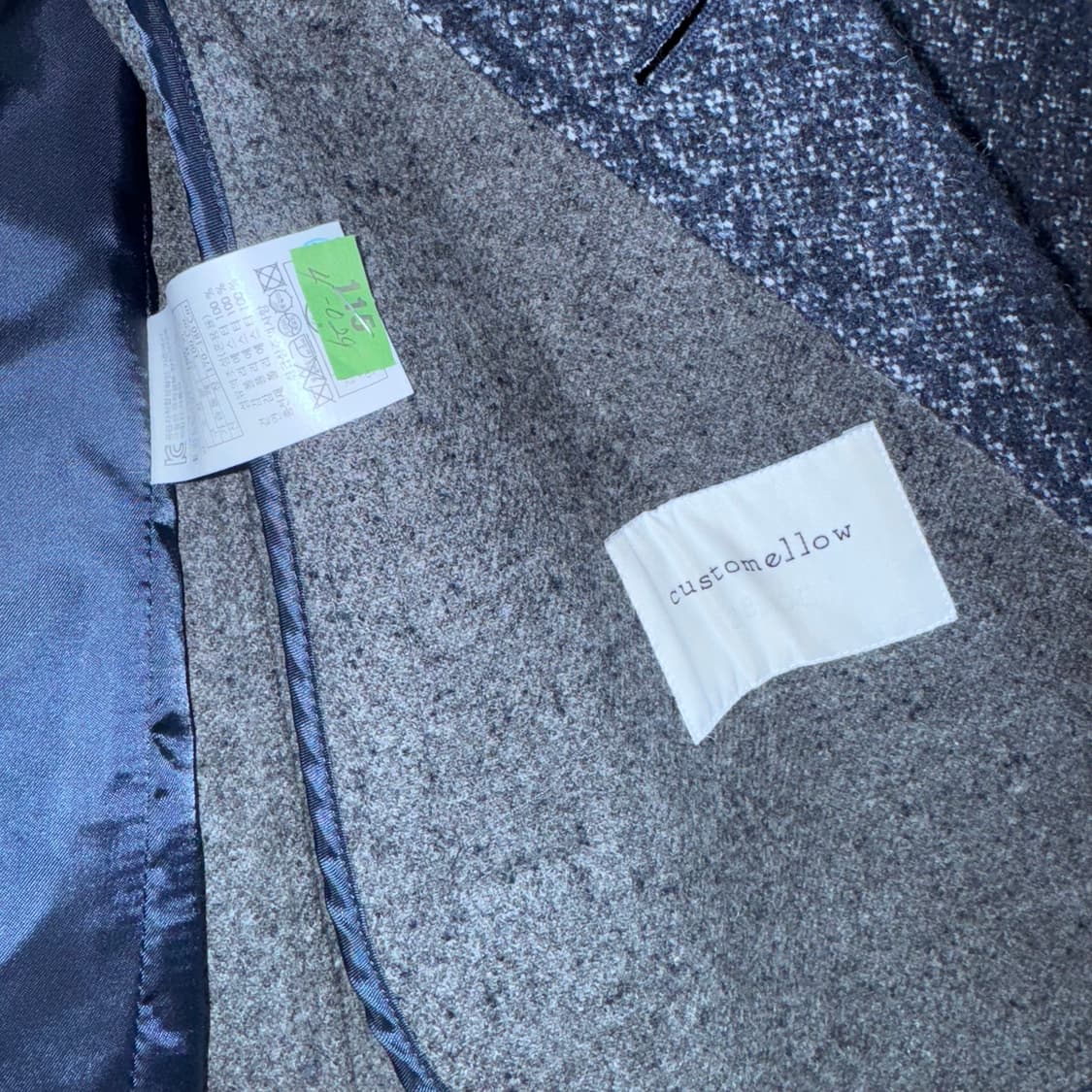 투티/0089 커스텀멜로우 울 혼방 롱 코트 네이비 상품이미지8