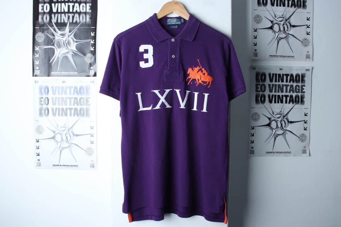 (M-XL) 폴로 랄프로렌 반팔 카라 티셔츠 럭비 퍼플 빅-H30637 상품이미지2