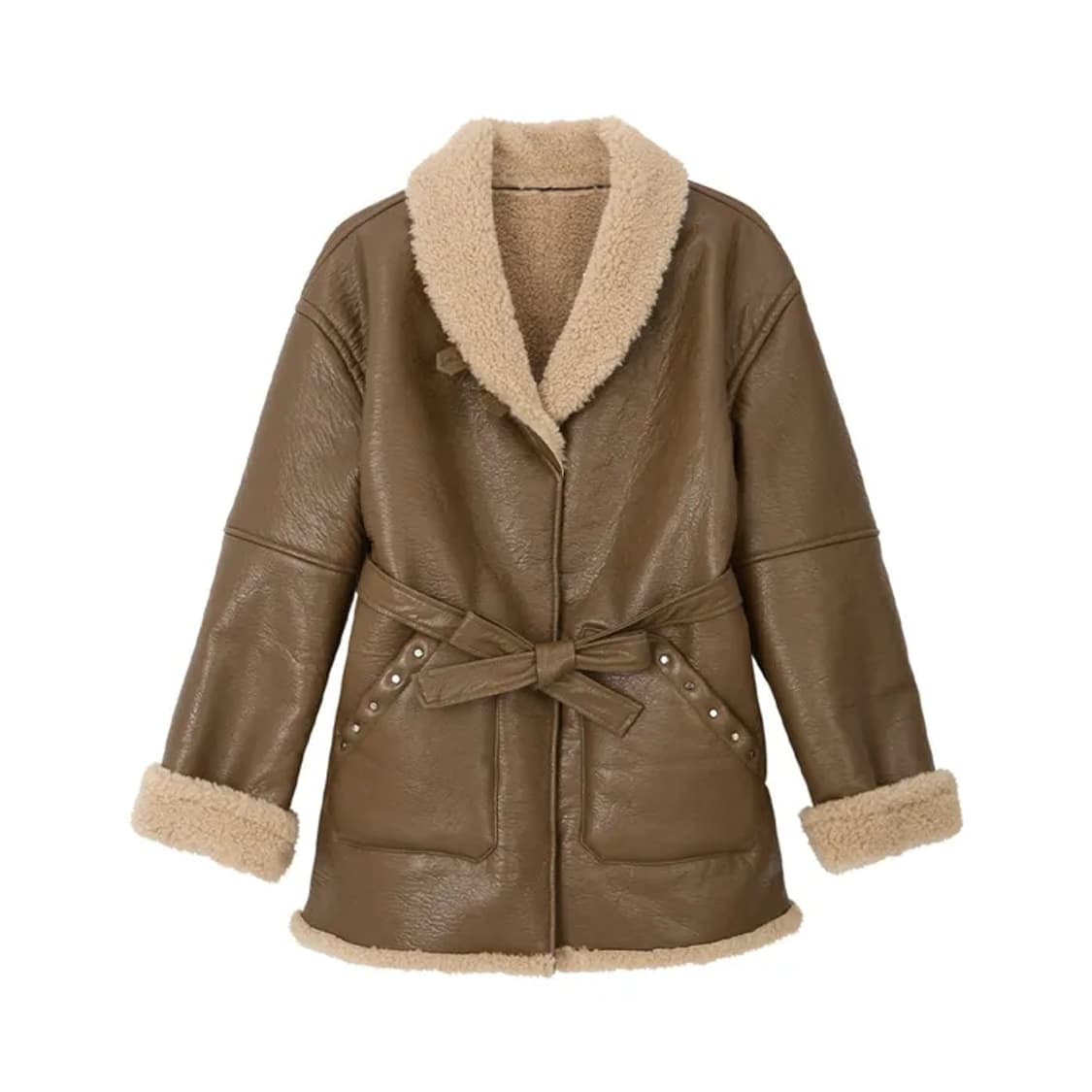 비터셀즈 무스탕 새상품 브라운 상품이미지4