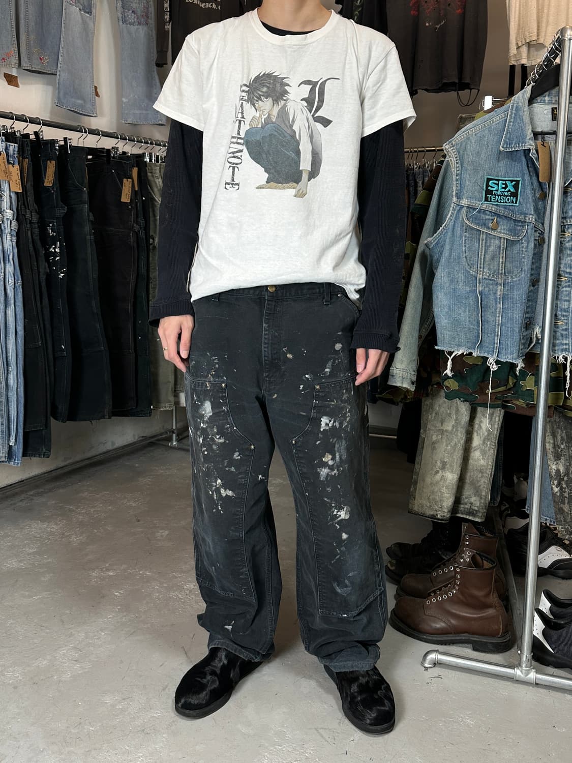 OG 칼하트 B136 더블니 블랙 칼하트 썩블니 워크팬츠 상품이미지4