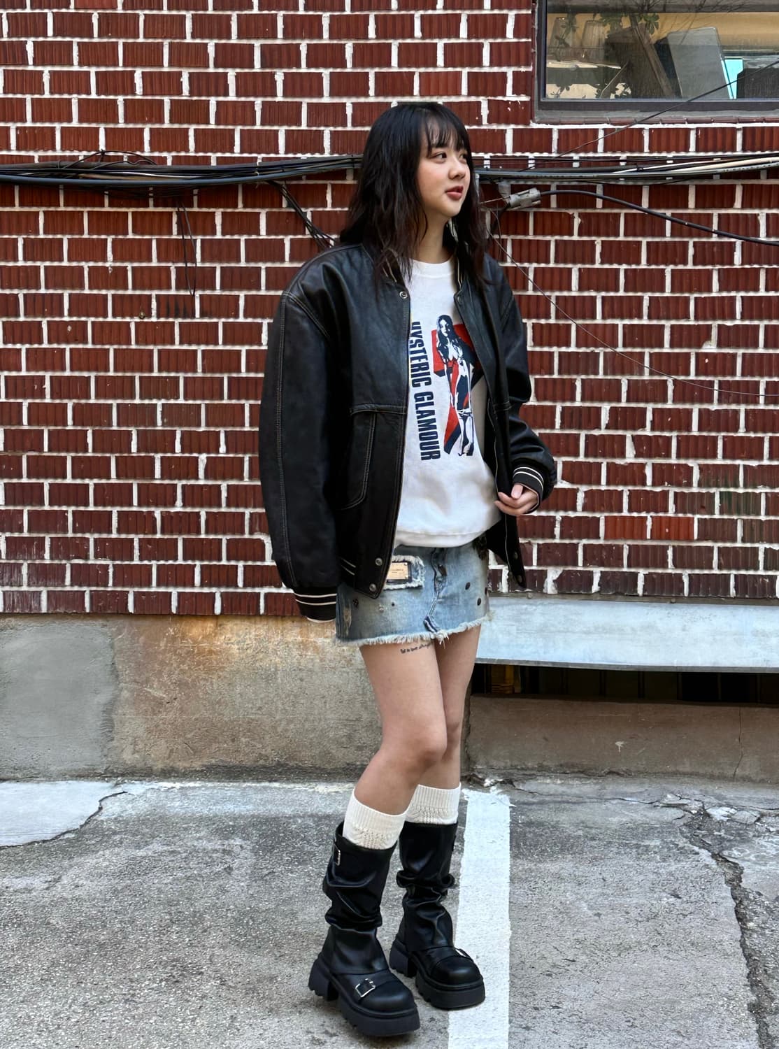 CARLO PALAZZI 레더 봄버자켓 히스테릭 롱슬리브 돌체 스커트 상품이미지1