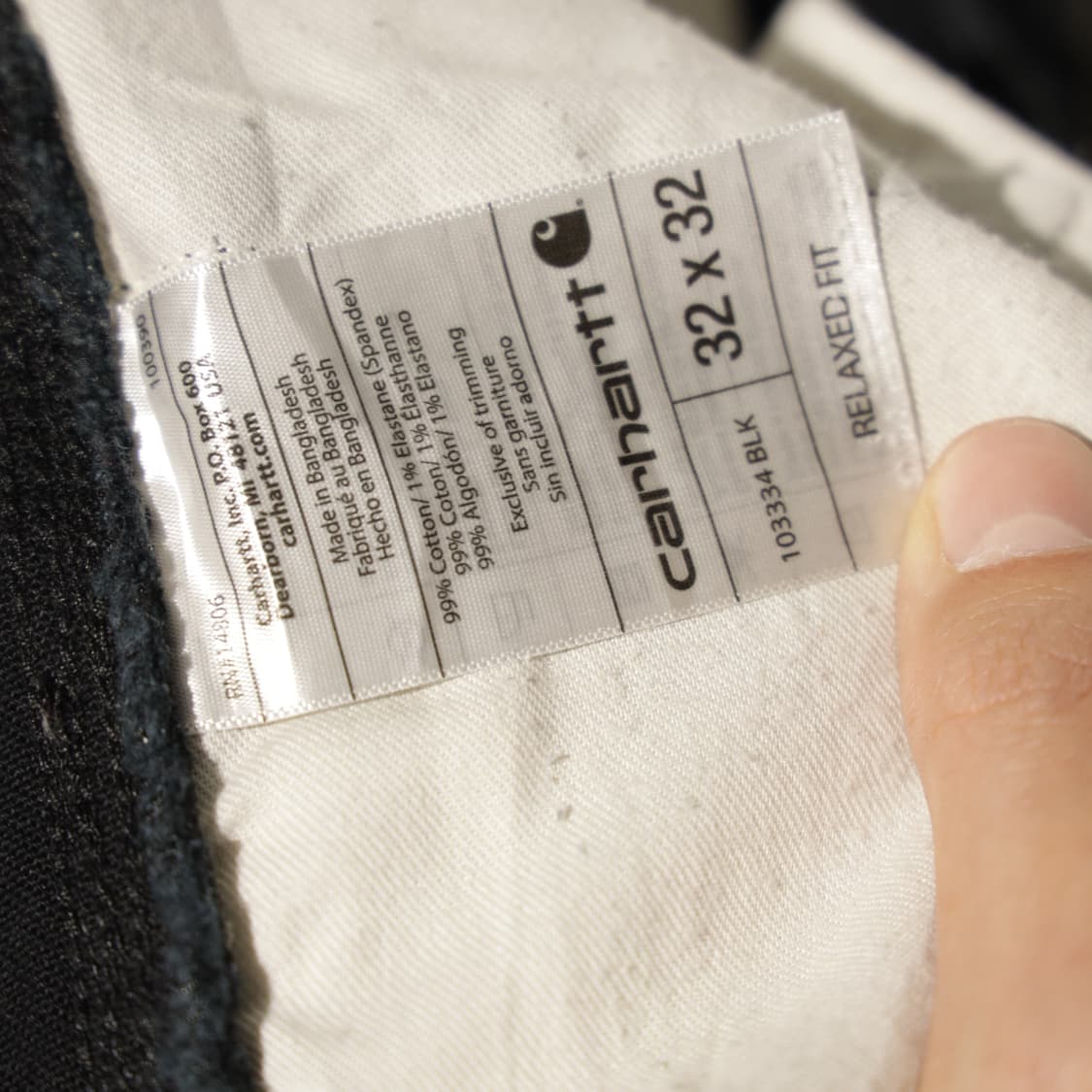 (32x32) 칼하트 릴랙스핏 더블니 블랙  상품이미지7