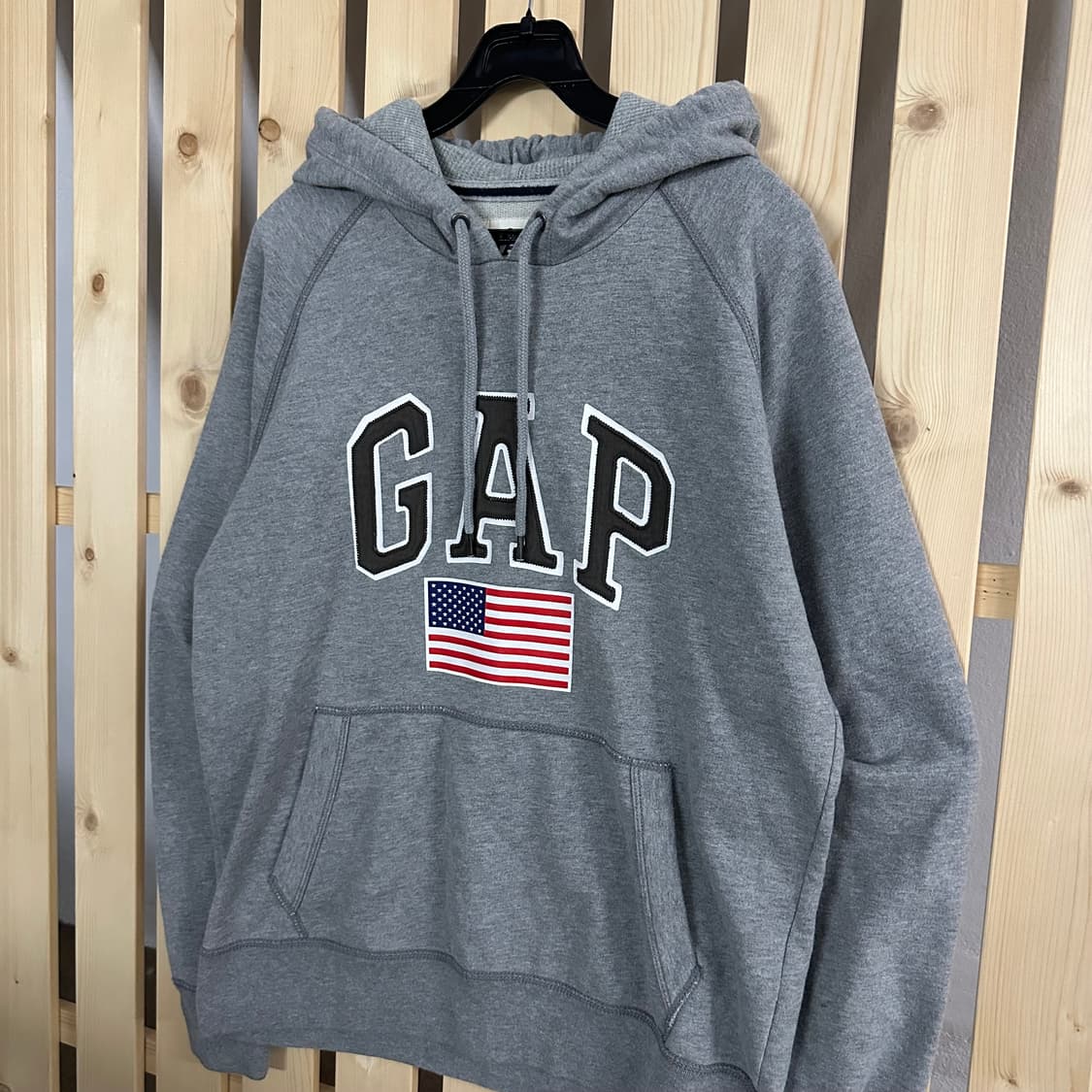 (M) GAP 갭 성조기 그레이 후드티 상품이미지2