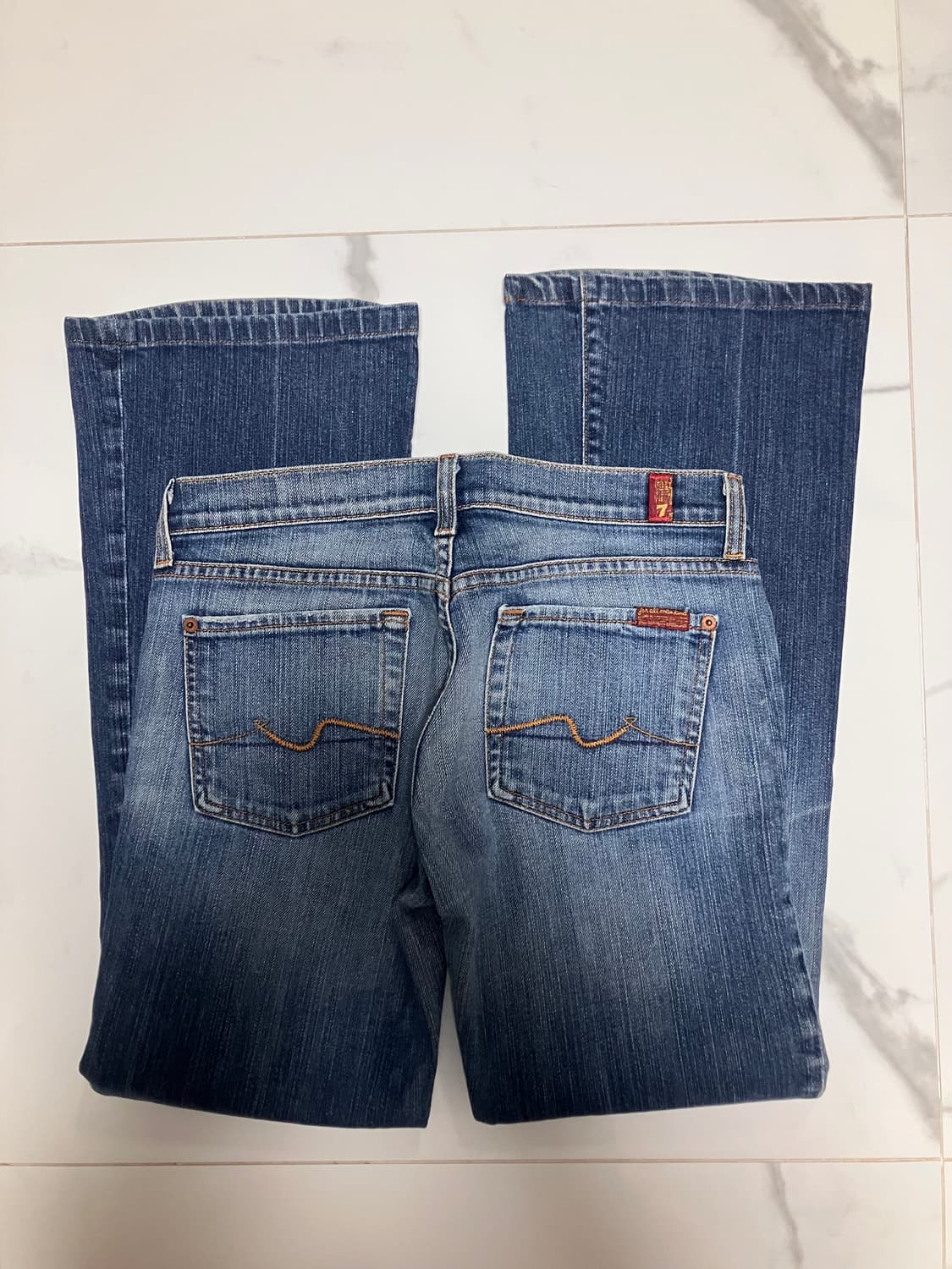 Y2K 세븐진 로우라이즈 부츠컷 데님 청바지 상품이미지1