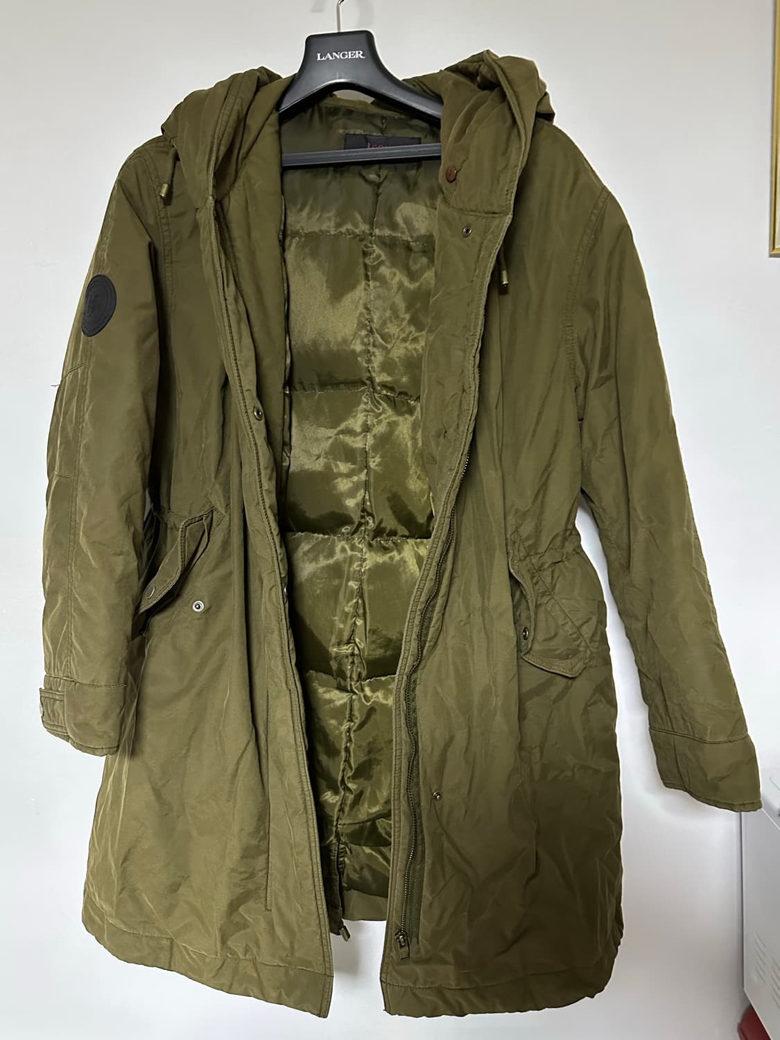 Soup 카키색 후드 패딩 점퍼 상품이미지1