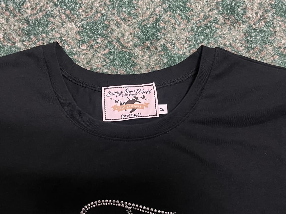 쓰리타임즈 Jewel tee _ Black [m] 상품이미지4