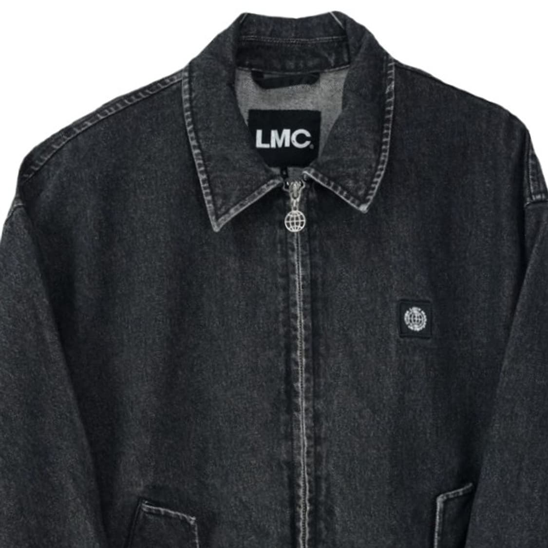[엘엠씨] 오버핏 흑청 블랙 데님 워크 자켓 M20125 상품이미지4