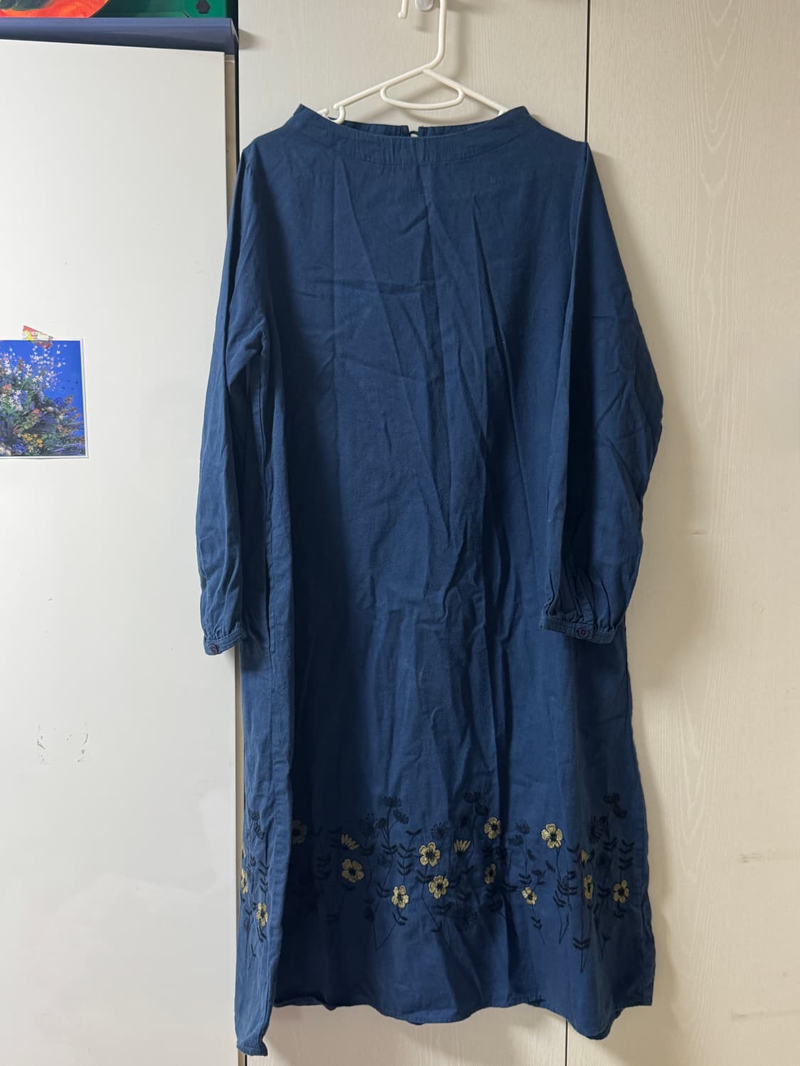 🌼 네이비 꽃 자수 원피스 상품이미지1