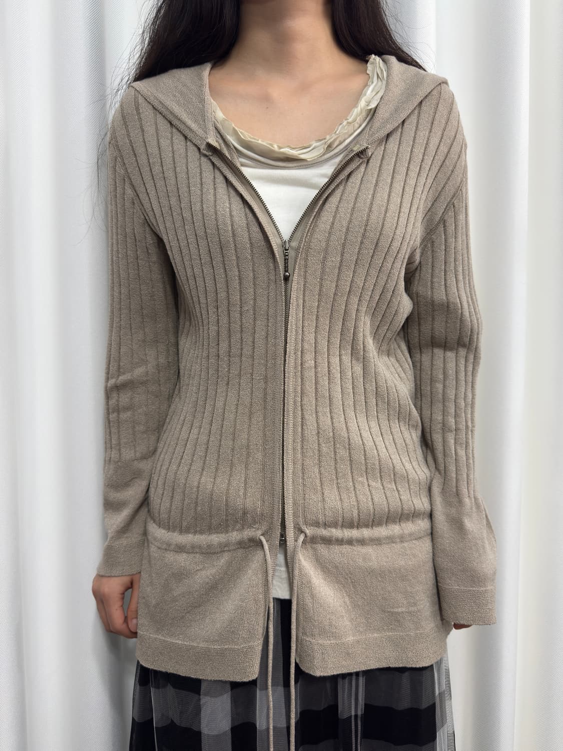 knit hood zipup 상품이미지1