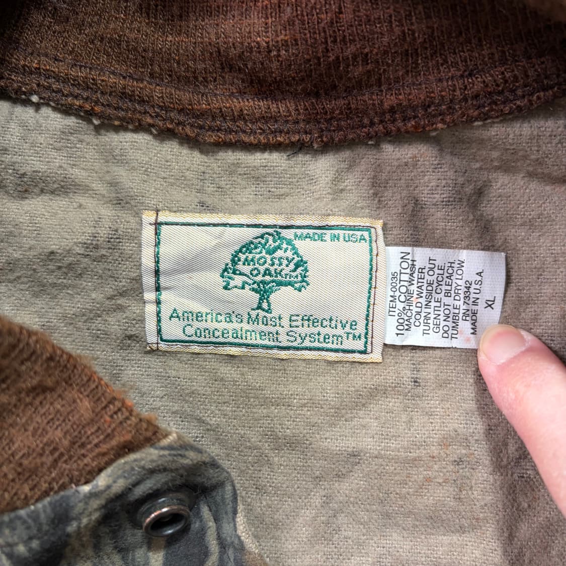 80s 미제 빈티지 모씨오크 카모 봄버 자켓(XL) 상품이미지3