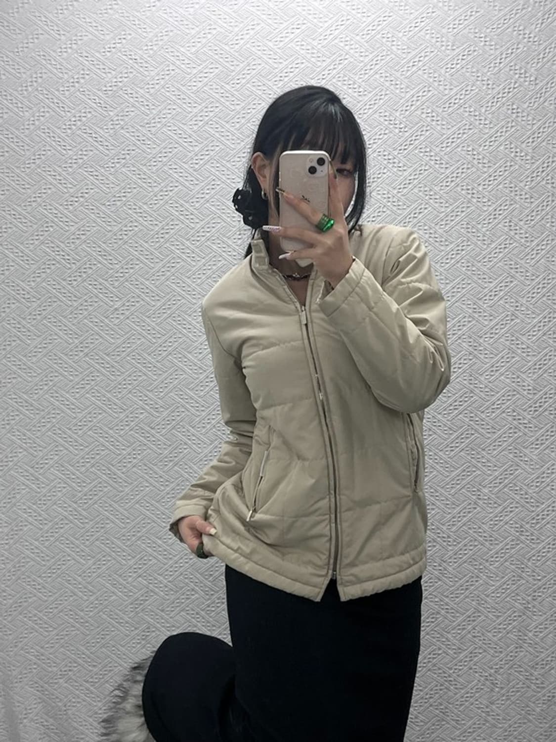 버버리 빈티지 모던캐주얼 퀄팅 울 경량 패딩 자켓 95 C08124 상품이미지1