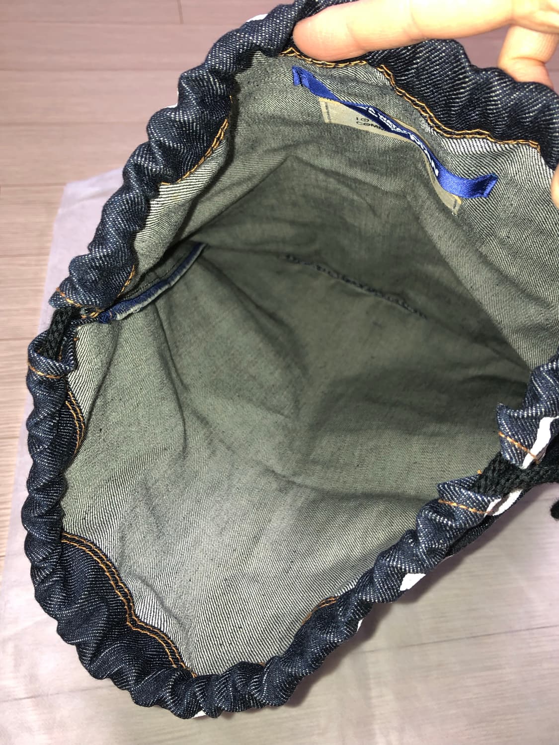 junyawatanabe x 10corsocomo 데님 스트링백팩 냅색 상품이미지6