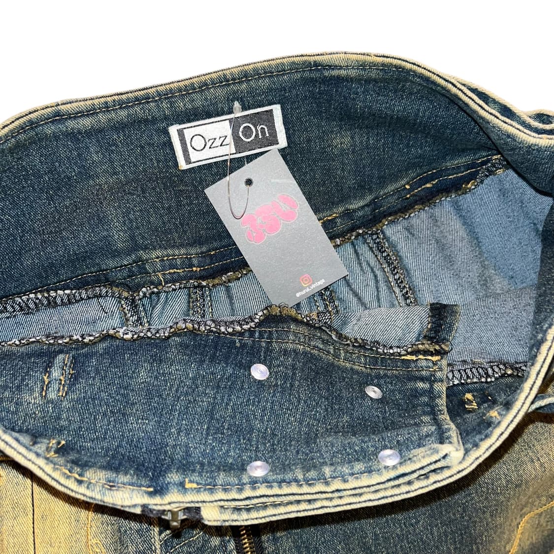 OZZ ON 오즈온 자수 데님 랩스커트 y2k펑크갸루 상품이미지2