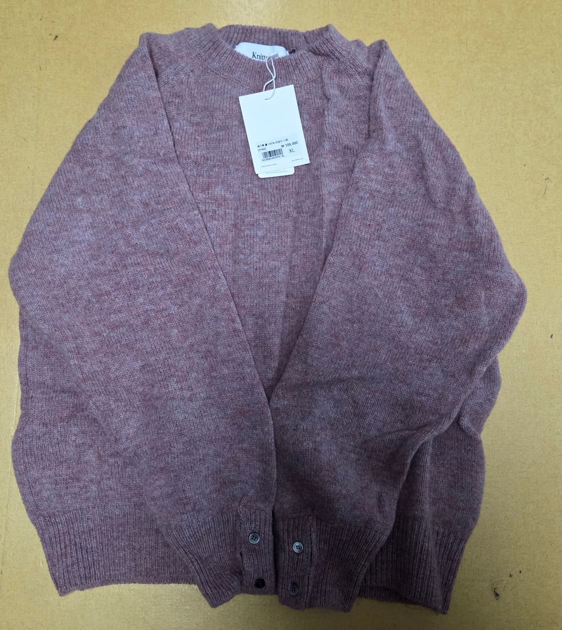 니티드 캐시미어 100% 라운드 니트 핑크 XL 상품이미지1