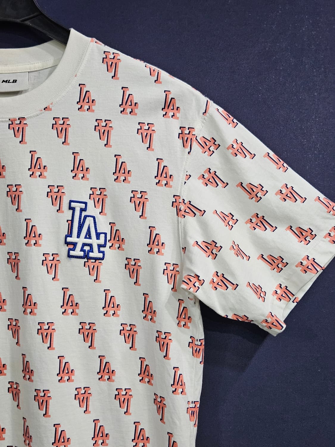 MLB 로고패턴 LA 다저스 남성 오버핏 95 반팔티  상품이미지4