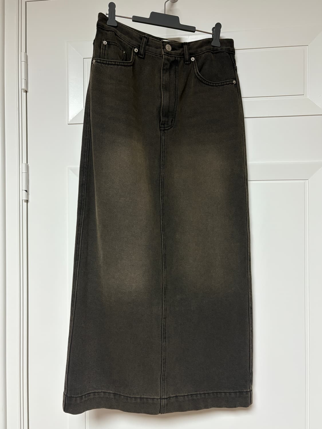 아옵트 데님 롱스커트 브라운 상품이미지9