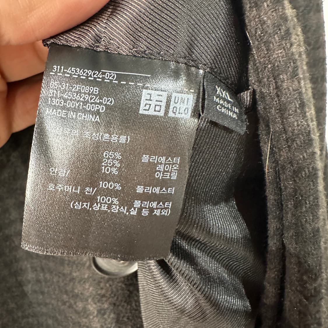 유니클로 하운드투스 잔체크 오버핏 롱코트 XXL 상품이미지4