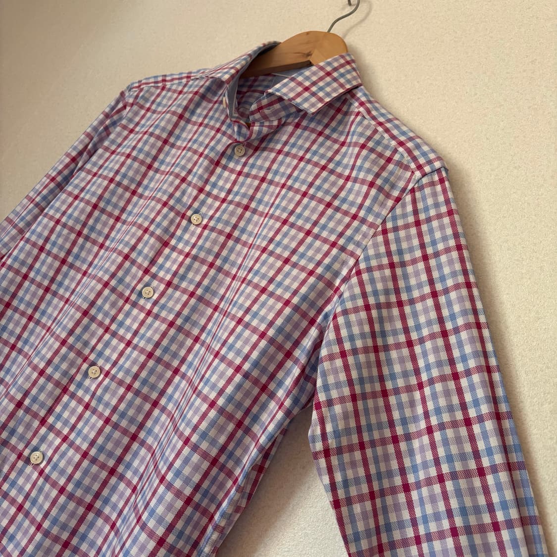 TM 르윈 체크 셔츠 100 슬림핏 독특한 질감 수입 정품 상품이미지9