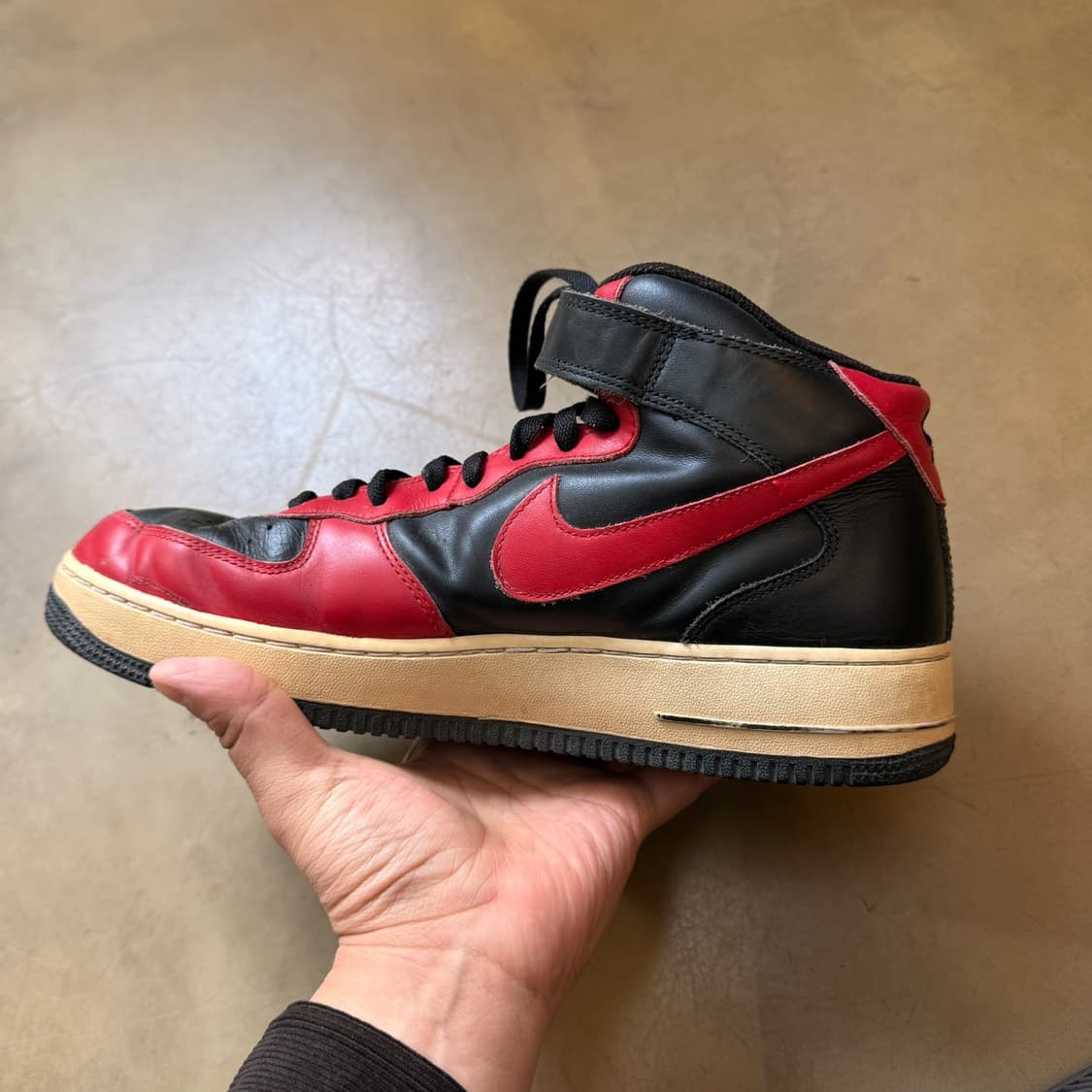 2004 나이키 에어포스 미드 브레드 리버스 레드 블랙  상품이미지4