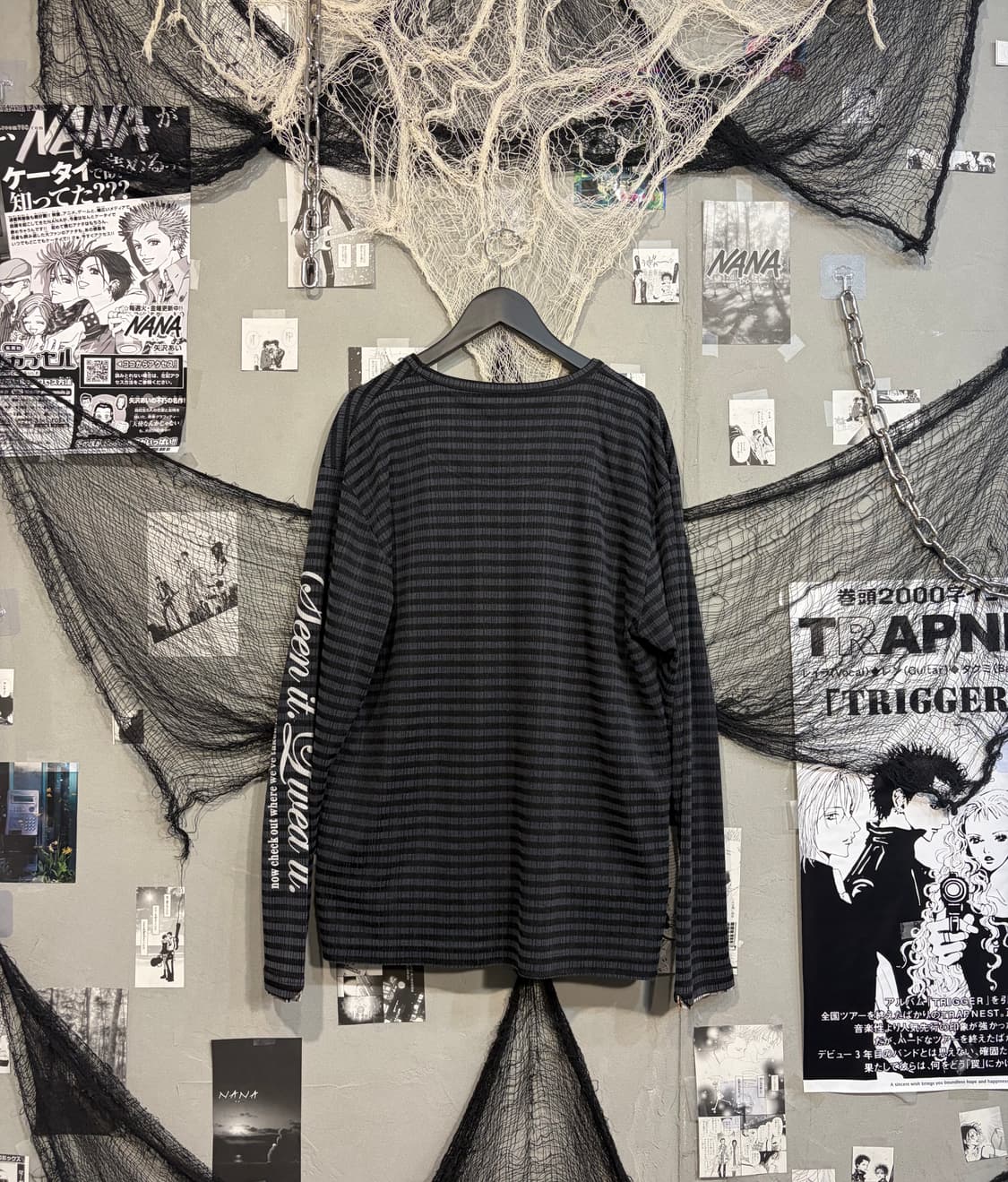 Y2K Stripe Glitter lettering long sleeve 상품이미지4