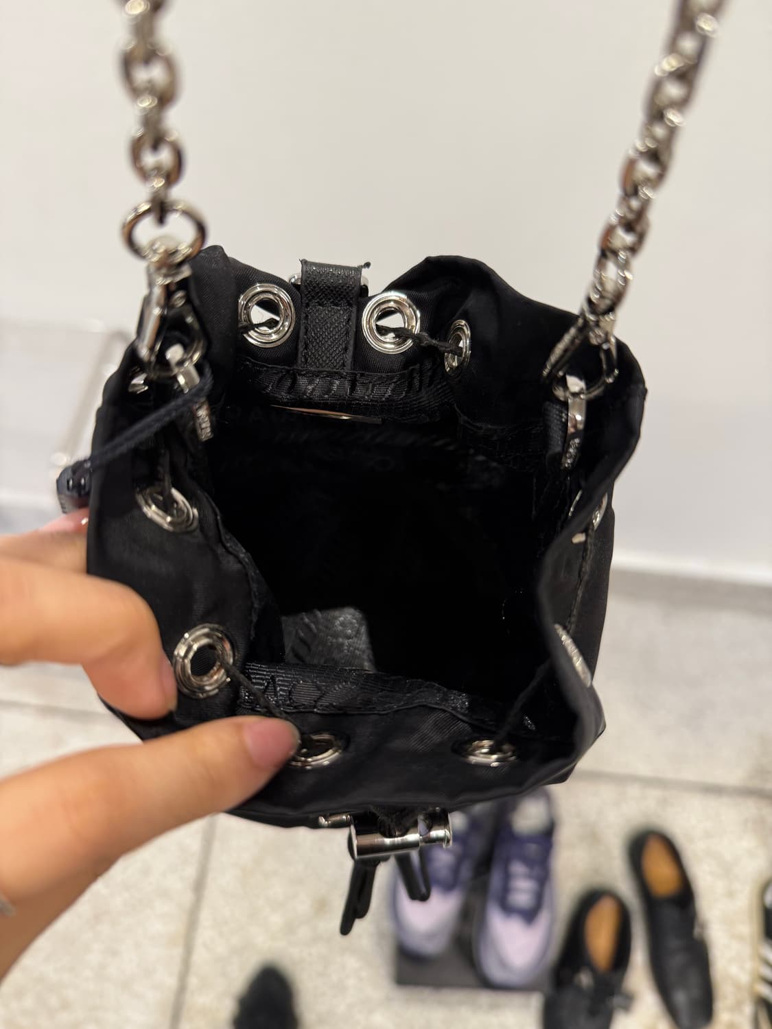 Prada Mini Drawstring Crossbody Bag  상품이미지5