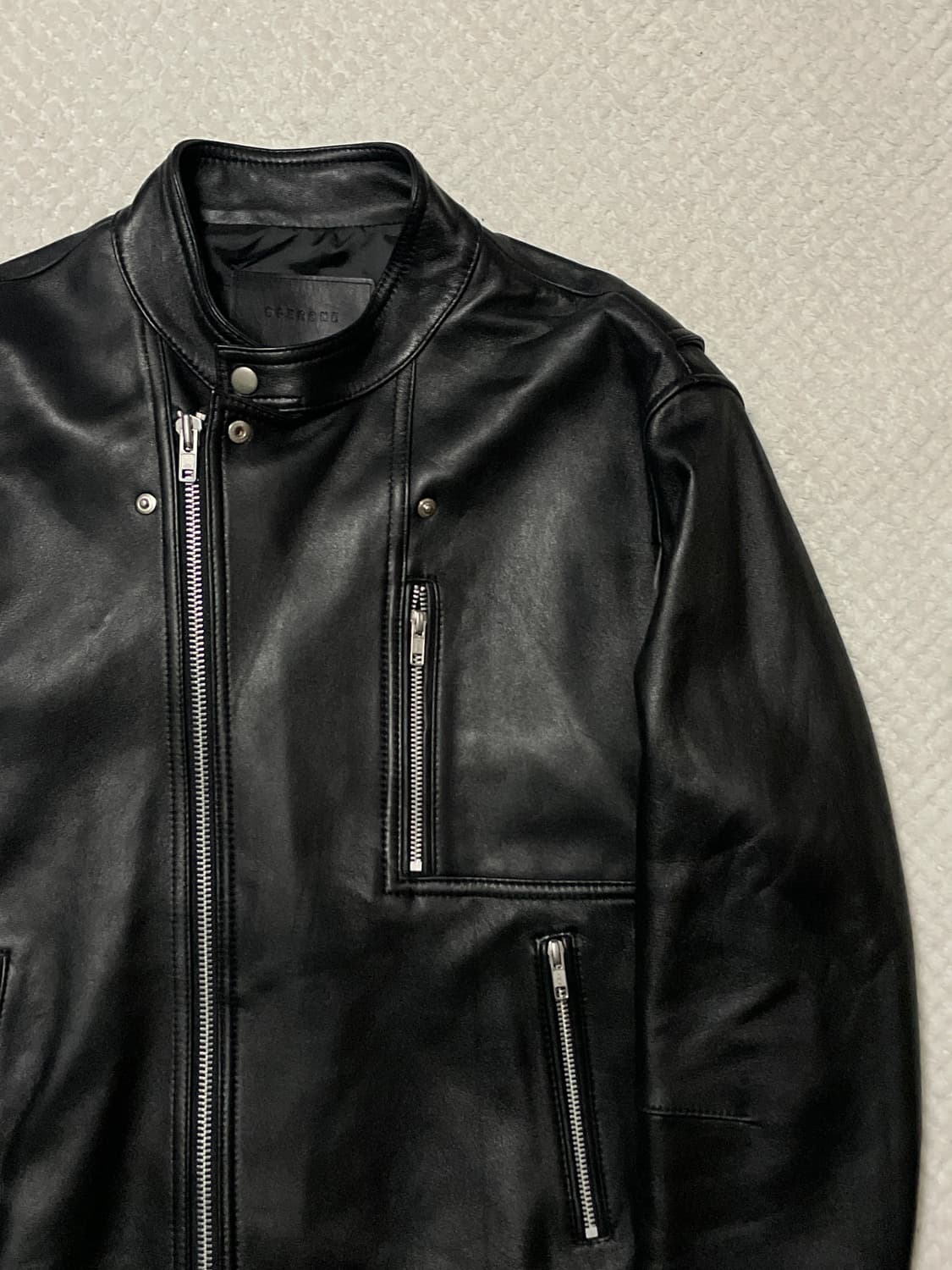 SPRONE 스페로네 웨스턴 무드 램스킨 양가죽 바이커 레더 자켓 상품이미지3